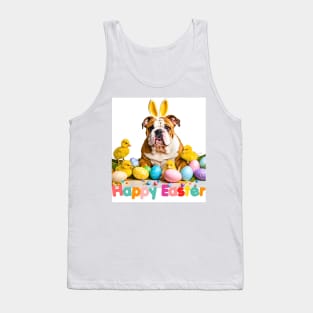 Happy Easter English Bulldog Bunny Tank Top